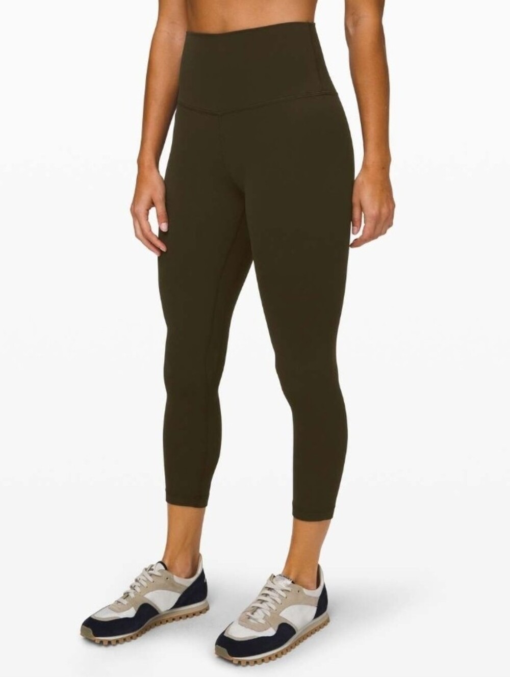 Lululemon Align Crop 23" High Waist sz 10 Pants Dark Olive Leggings Stretch Soft - Picture 5 of 12